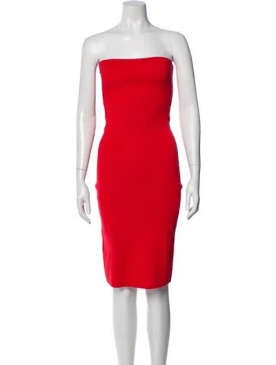 Pre-owned Staud Strapless Mini Dress W/ Tags In Red