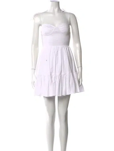 Pre-owned Staud Strapless Mini Dress In White