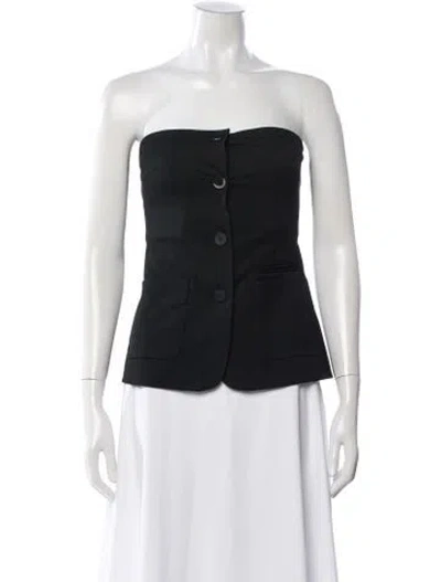 Pre-owned Staud Strapless Top In Black