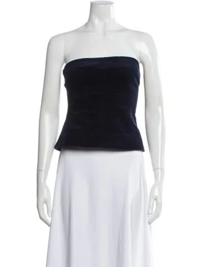 Pre-owned Staud Strapless Top In Blue