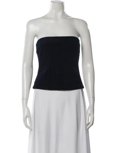 Pre-owned Staud Strapless Top In Blue