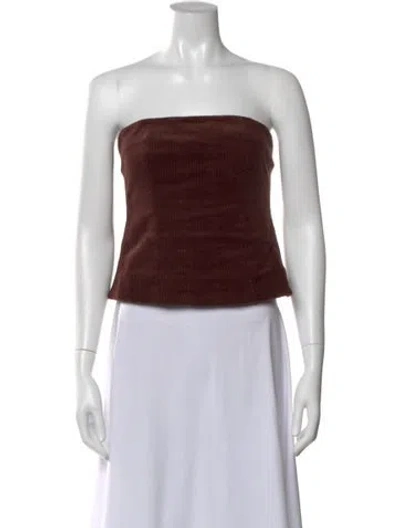 Pre-owned Staud Strapless Top In Brown