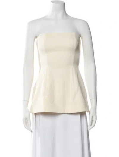 Pre-owned Staud Strapless Top In Neutral