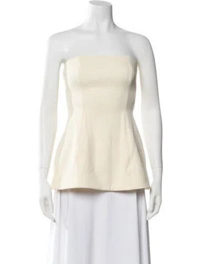 Pre-owned Staud Strapless Top In Neutral