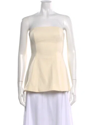 Pre-owned Staud Strapless Top In Neutral