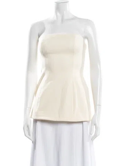 Pre-owned Staud Strapless Top In Neutral