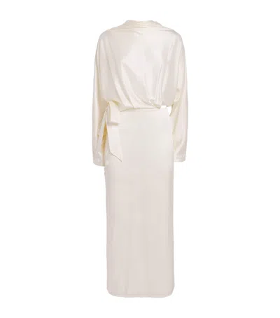 Staud Stretch-silk Phoebe Maxi Dress In Neutral