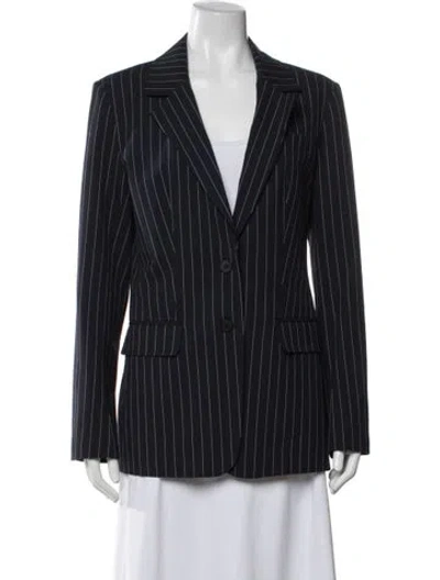 Pre-owned Staud Striped Blazer In Blue
