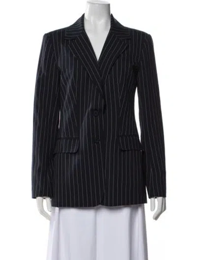 Pre-owned Staud Striped Blazer In Blue