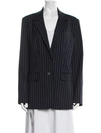 Pre-owned Staud Striped Blazer In Blue