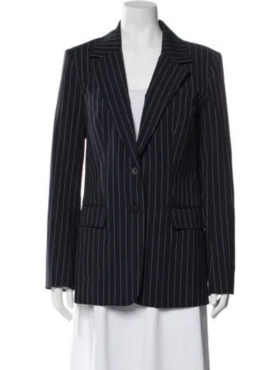 Pre-owned Staud Striped Blazer In Blue