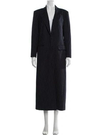 Pre-owned Staud Striped Coat In Blue