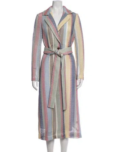 Pre-owned Staud Striped Coat In Multicolor