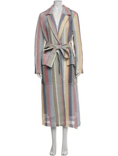 Pre-owned Staud Striped Coat W/ Tags In Multicolor