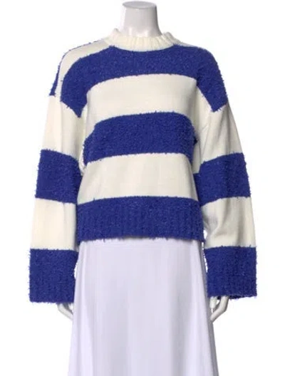 Pre-owned Staud Striped Crew Neck Sweater W/ Tags In Multi