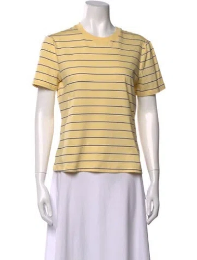 Pre-owned Staud Striped Crew Neck T-shirt W/ Tags In Yellow