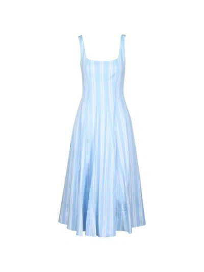 Staud Striped Dress In Blue