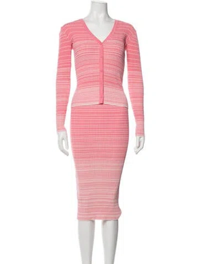 Pre-owned Staud Striped Dress Set In Pink