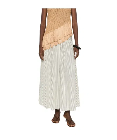 Staud Striped Dress In White