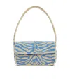 Staud Striped Handbag In Nude