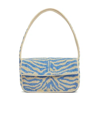 Staud Striped Handbag In Nude
