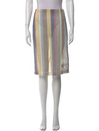 Pre-owned Staud Striped Knee-length Skirt In Neutral