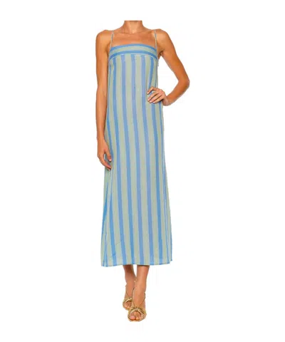 Staud Striped Linen Maxi Dress In Multi