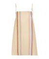 Staud Striped-pattern A-line Mini Dress In Nude