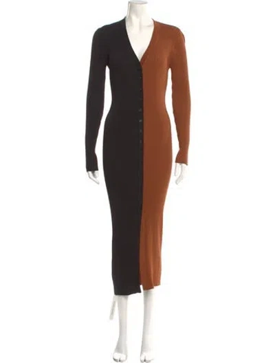 Pre-owned Staud Striped Long Dress In Multi