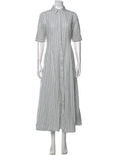 Pre-owned Staud Striped Long Dress In Neutrals