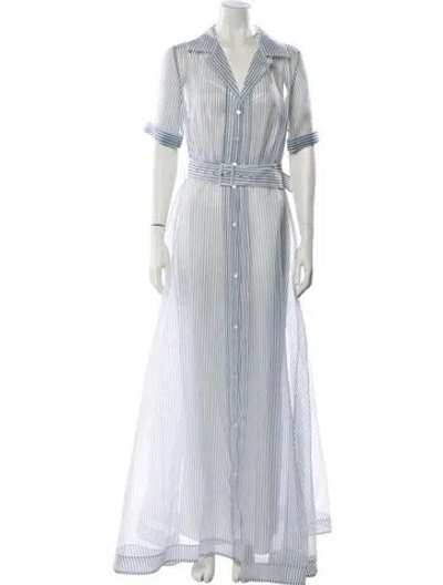 Pre-owned Staud Striped Long Dress W/ Tags In Blue