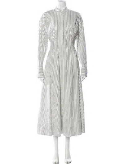 Pre-owned Staud Striped Long Dress W/ Tags In Neutrals