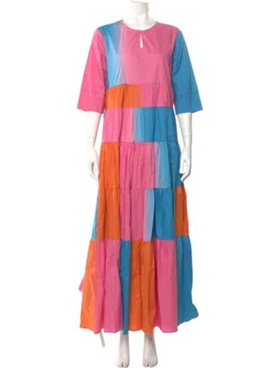 Pre-owned Staud Striped Long Dress W/ Tags In Pink