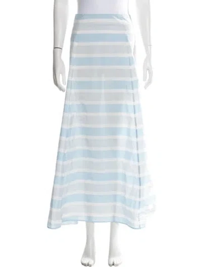 Pre-owned Staud Striped Long Skirt In Blue