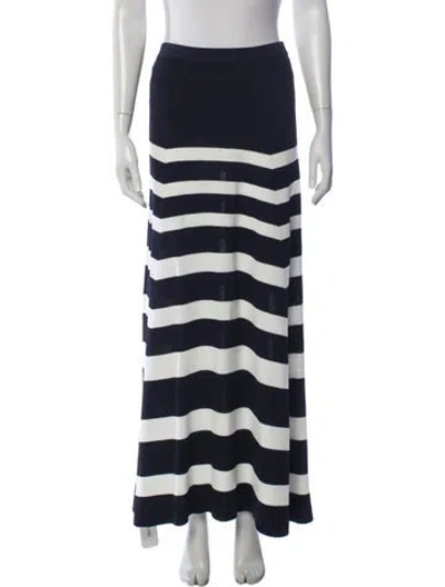 Pre-owned Staud Striped Long Skirt In Blue