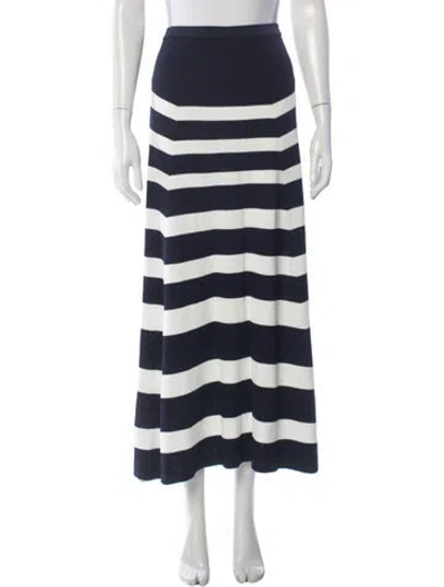 Pre-owned Staud Striped Long Skirt In Multi