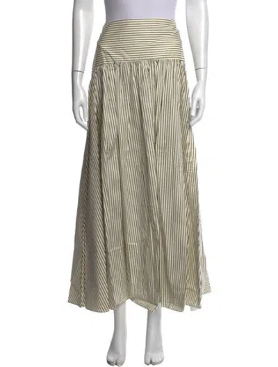 Pre-owned Staud Striped Long Skirt W/ Tags In Neutrals