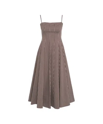 Staud Striped Midi Dress 'wylie'