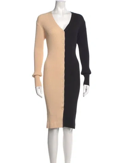 Pre-owned Staud Striped Midi Length Dress