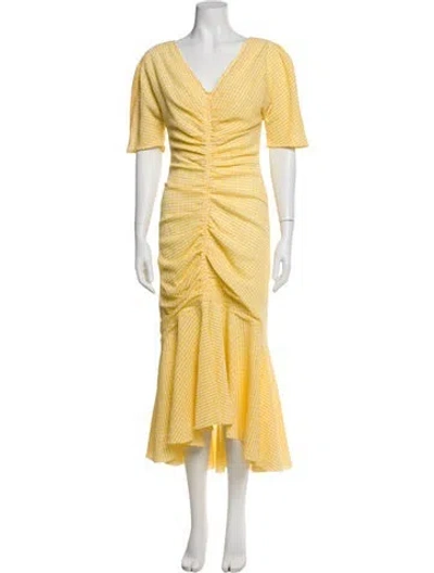 Pre-owned Staud Striped Midi Length Dress In Multi