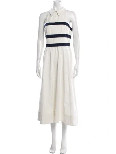 Pre-owned Staud Striped Midi Length Dress In Neutral