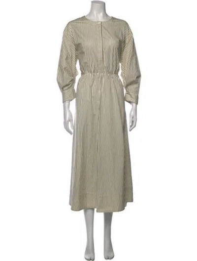 Pre-owned Staud Striped Midi Length Dress In Neutral