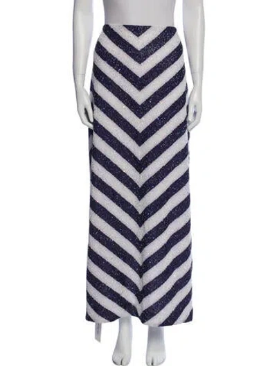 Pre-owned Staud Striped Midi Length Skirt In Blue