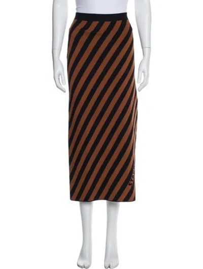 Pre-owned Staud Striped Midi Length Skirt In Blue