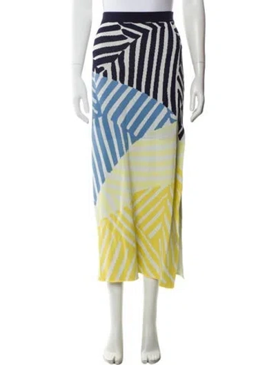 Pre-owned Staud Striped Midi Length Skirt In Blue