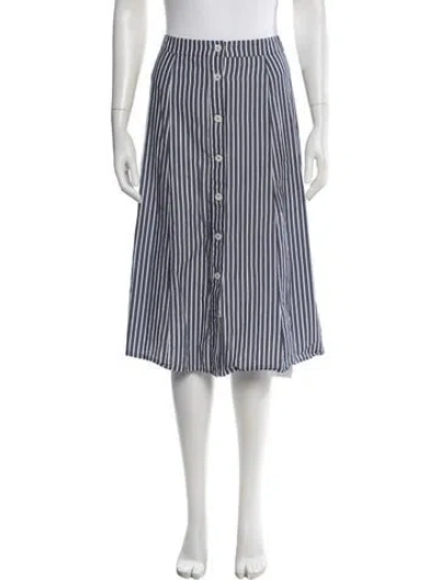 Pre-owned Staud Striped Midi Length Skirt In Blue