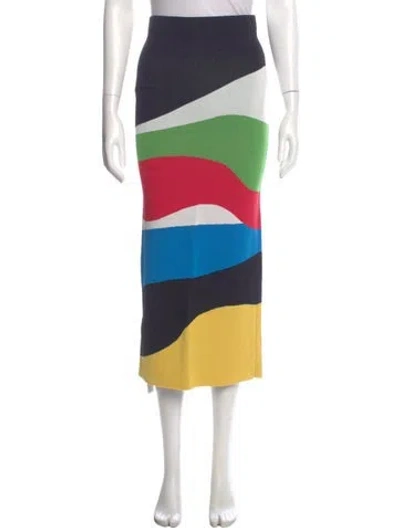 Pre-owned Staud Striped Midi Length Skirt In Multi