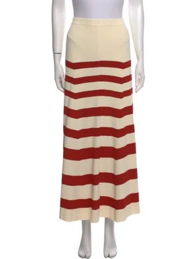 Pre-owned Staud Striped Midi Length Skirt In Multi