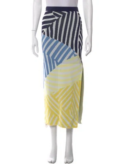 Pre-owned Staud Striped Midi Length Skirt In Multi