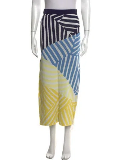 Pre-owned Staud Striped Midi Length Skirt In Multi